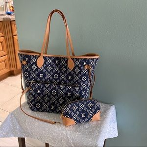 Louis Vuitton 1854 Neverfull Tote MM 3 piece combo  .